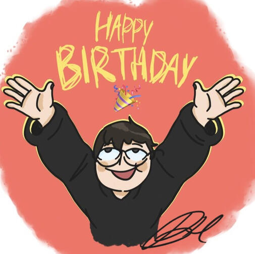 Birthday present for old mutual made on phone(added signature for branding purposes)