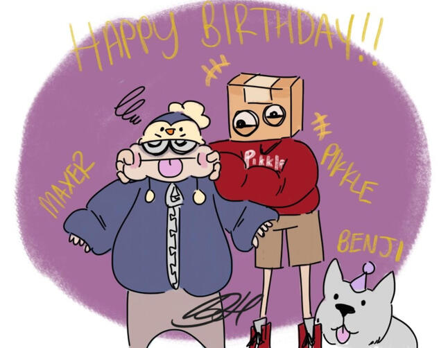 Art for old mutuals who had the same bday(added signature for branding purposes)