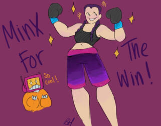 Fanart of streamer Minx for winning a streamer boxing match