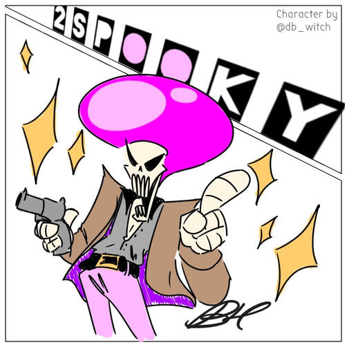 Fanart of a character @db_witch made on Twitter